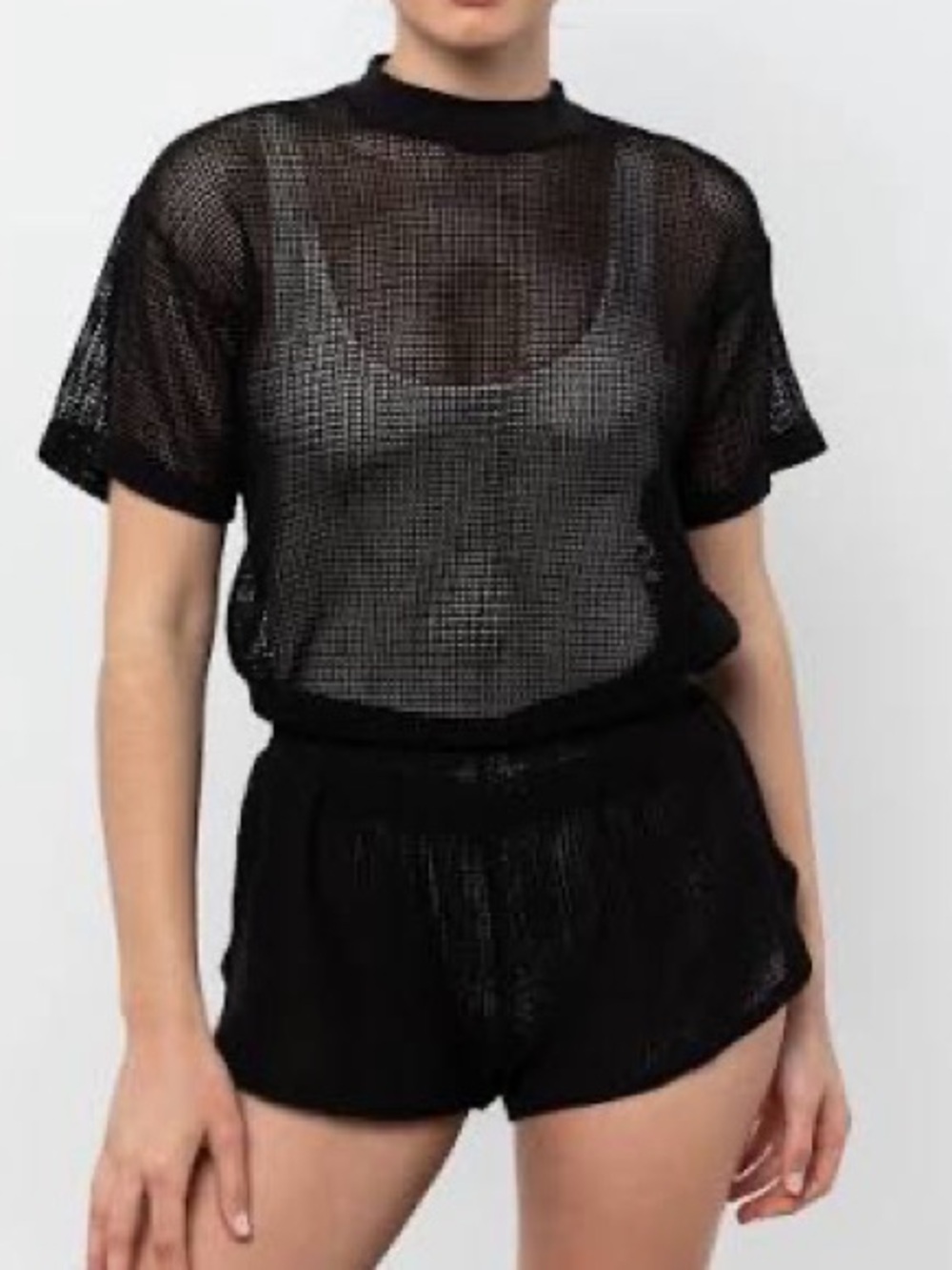 Los Angeles Apparel black fishnet t shirt